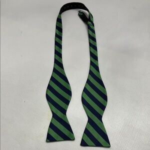 Stanford Green and Blue Striped Adjustable Bow Tie